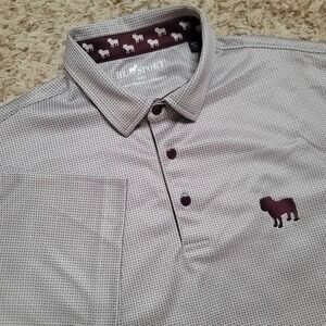 HL Sport Polo Shirt Mens Large Gray Bamboo Charcoal Performance Bulldog Logo